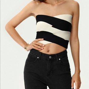 (NWT!) Black and white tube top S
